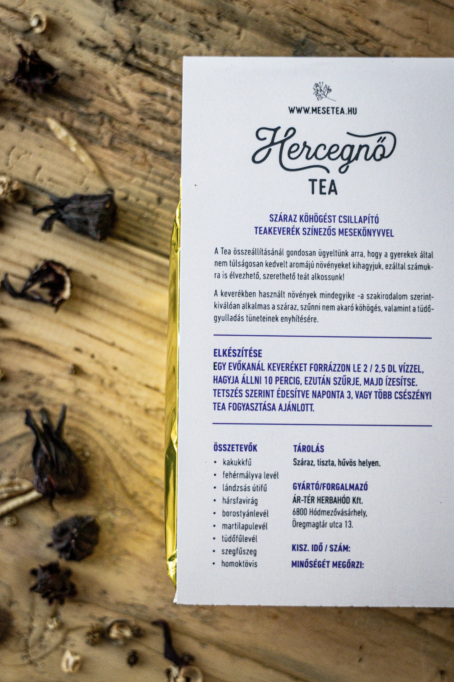 Hercegnő tea mesekönyvvel száraz köhögésre